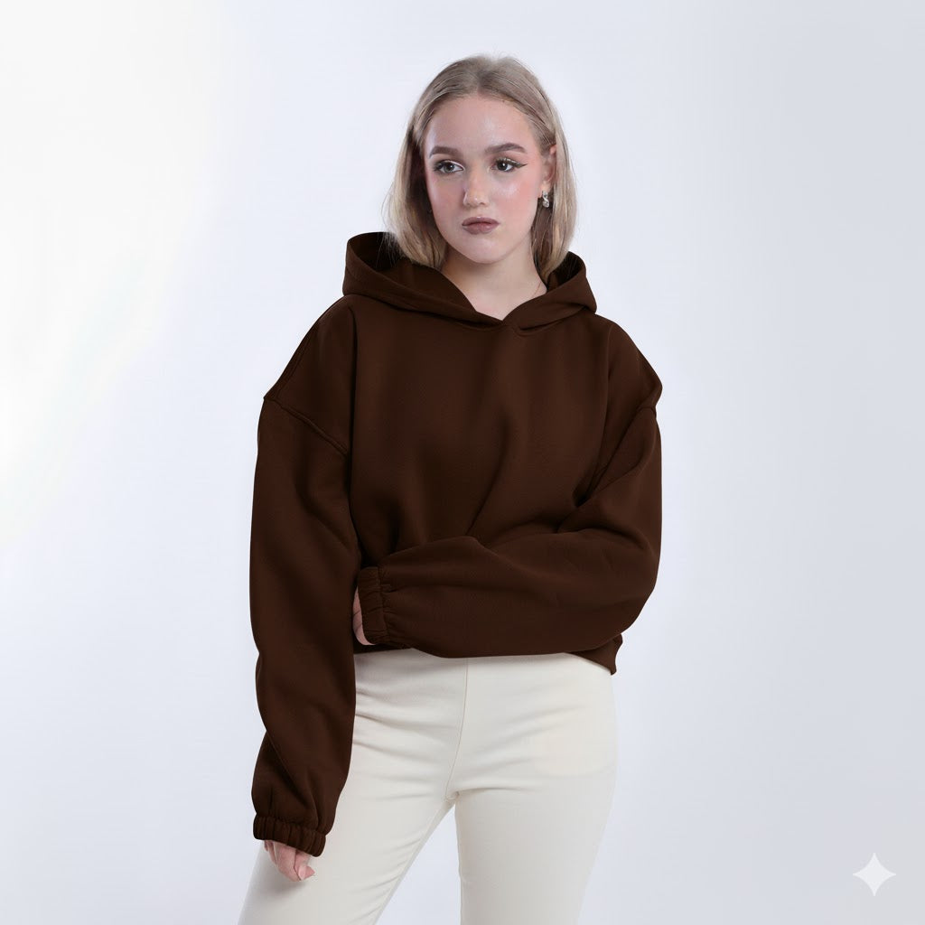 Crop Melton Hoodie