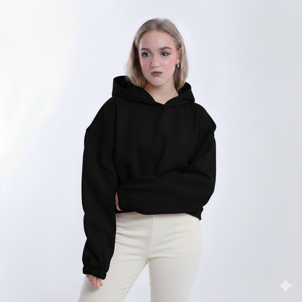 Crop Melton Hoodie