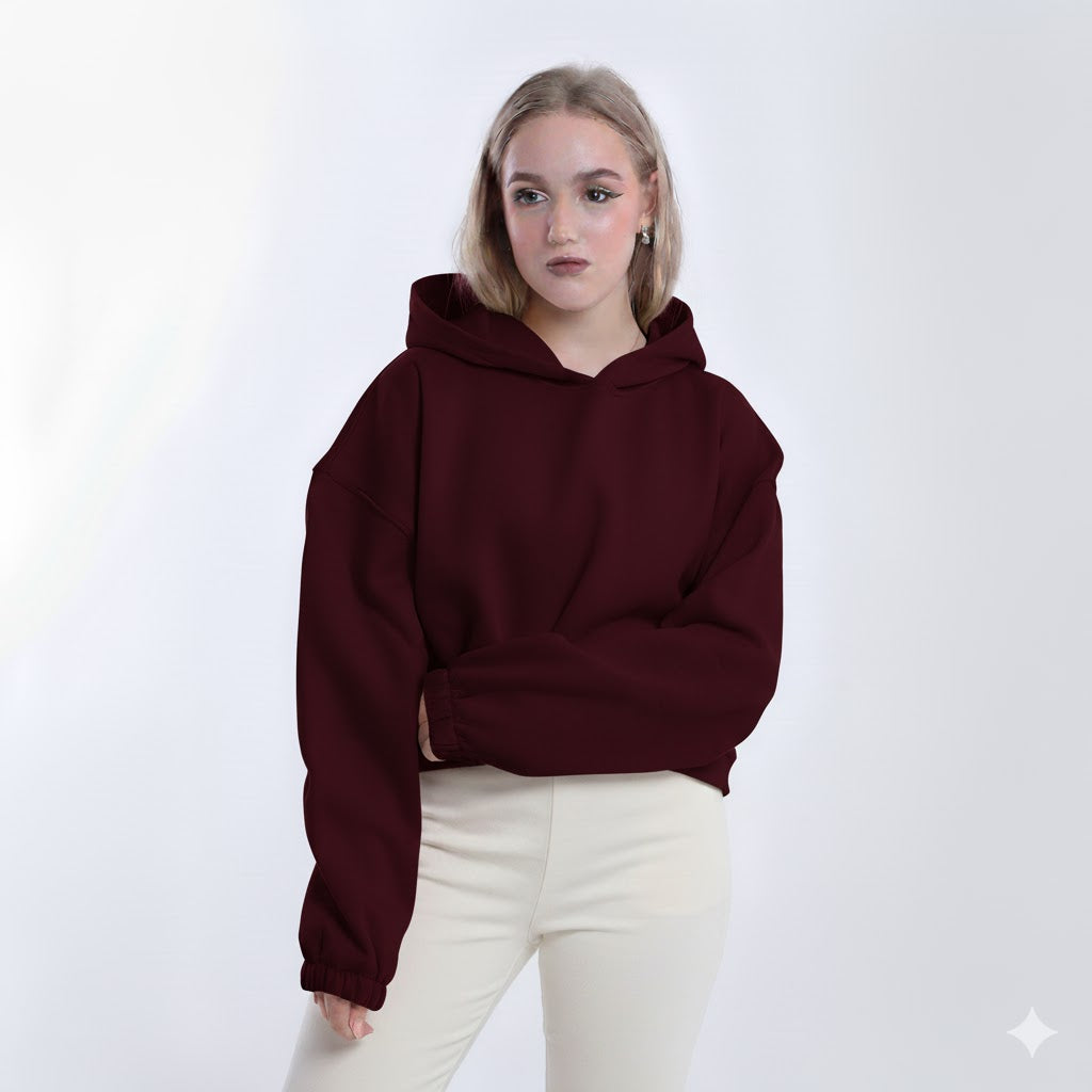Crop Melton Hoodie