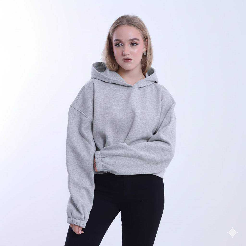 Crop Melton Hoodie