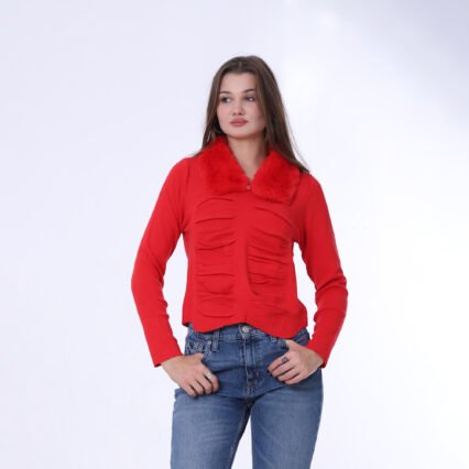 Pullover With Fur Neck