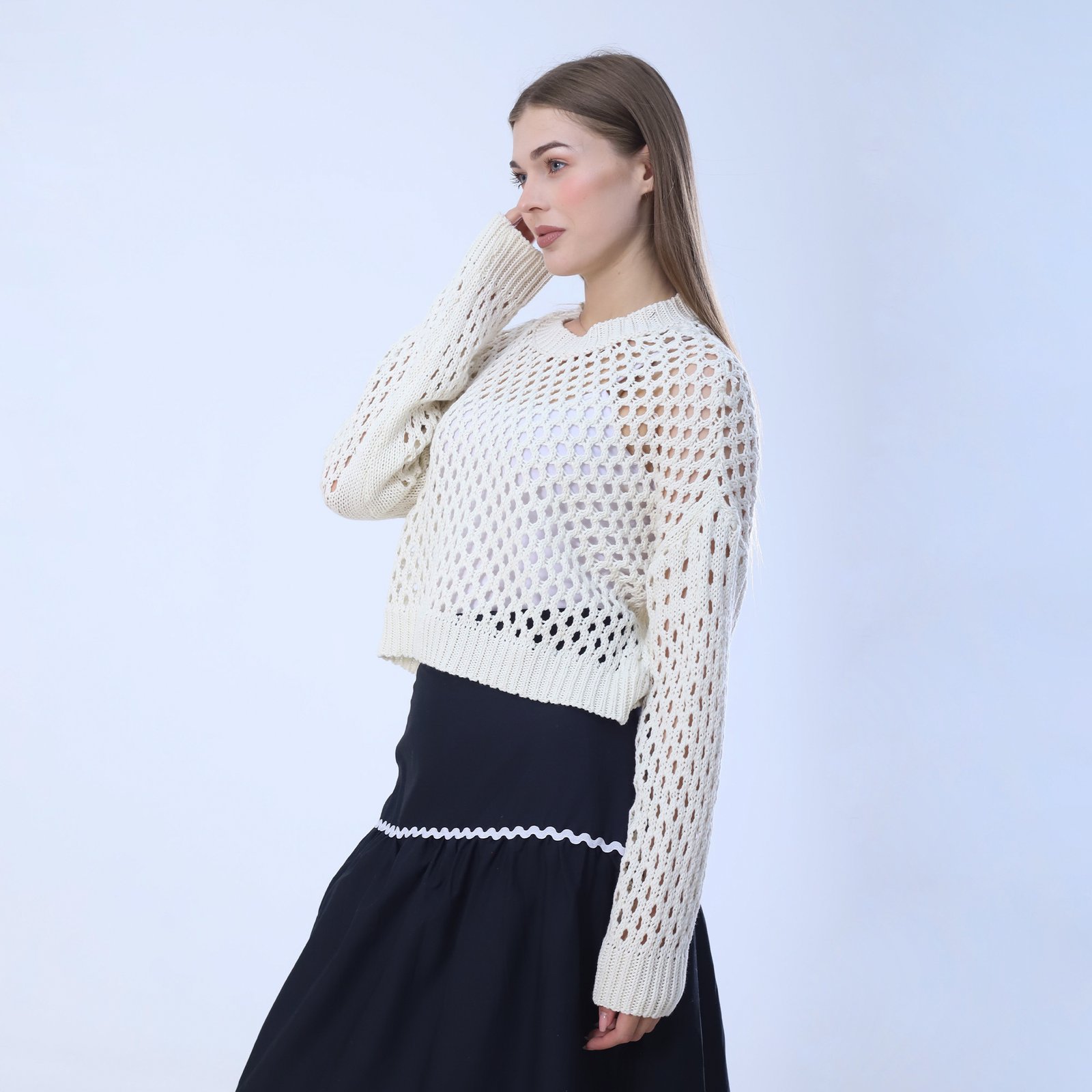 Crochet Knit Sweater - Image 3