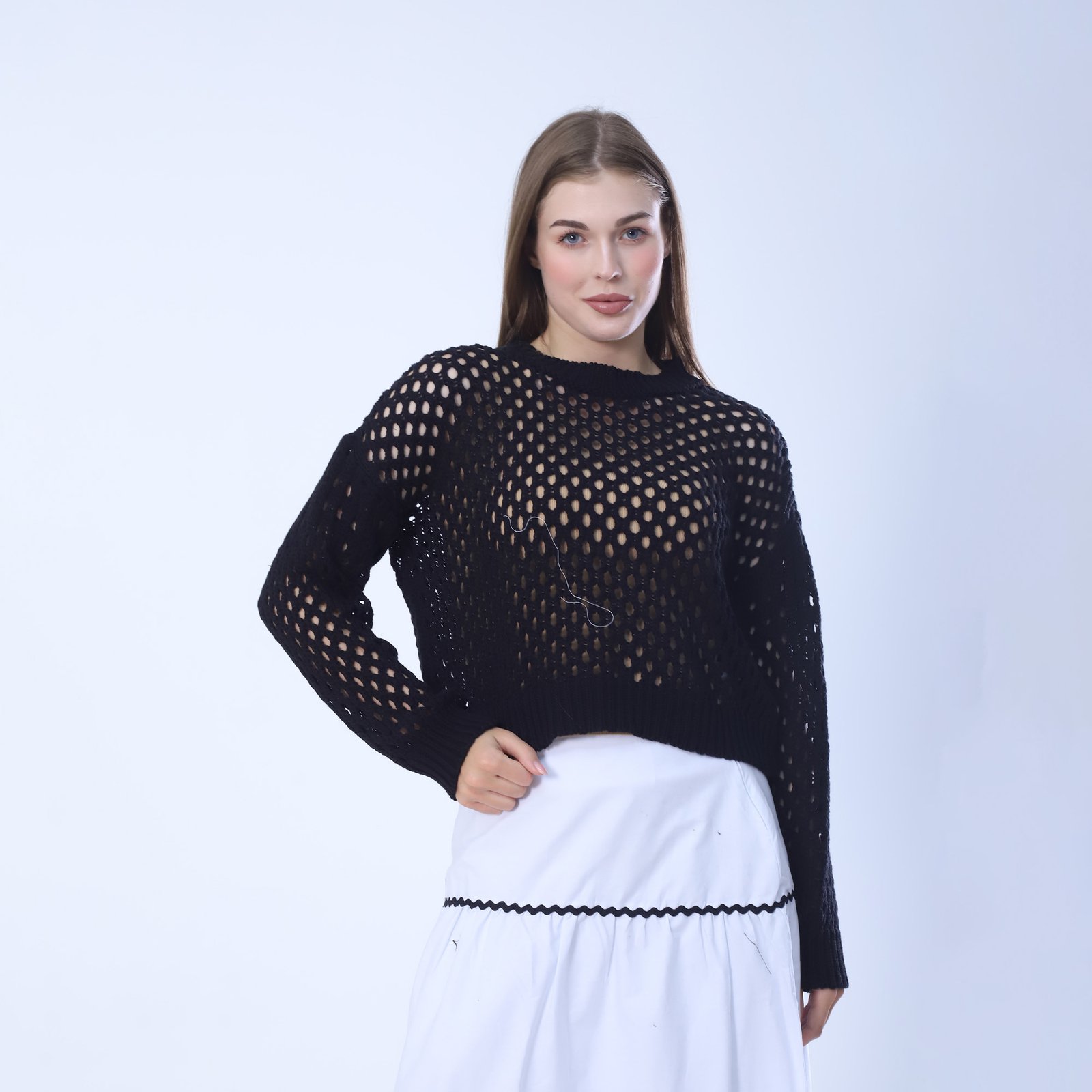 Crochet Knit Sweater - Image 2