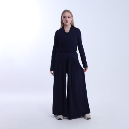 Wrap Top and Wide-Leg Pants