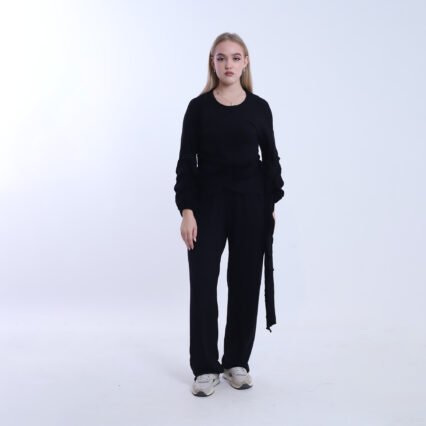 Wrap Top and Wide-Leg Pants