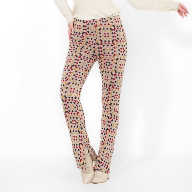 Jacquard pants with leg opening