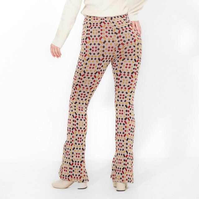 Jacquard pants with leg opening - Image 3