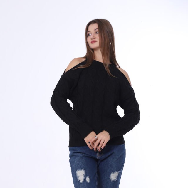 Tricot Pullover With Open Sleeves