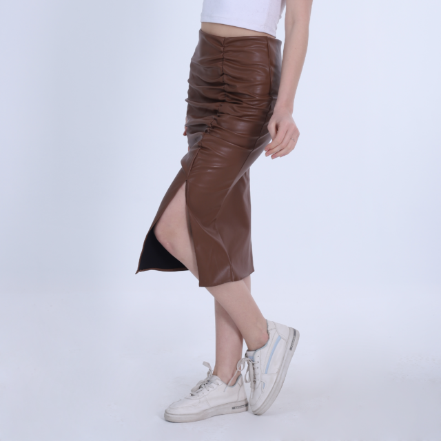 Long Leather Skirt - Image 3