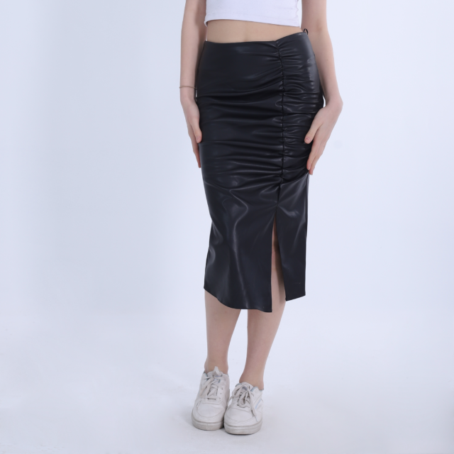 Long Leather Skirt - Image 2