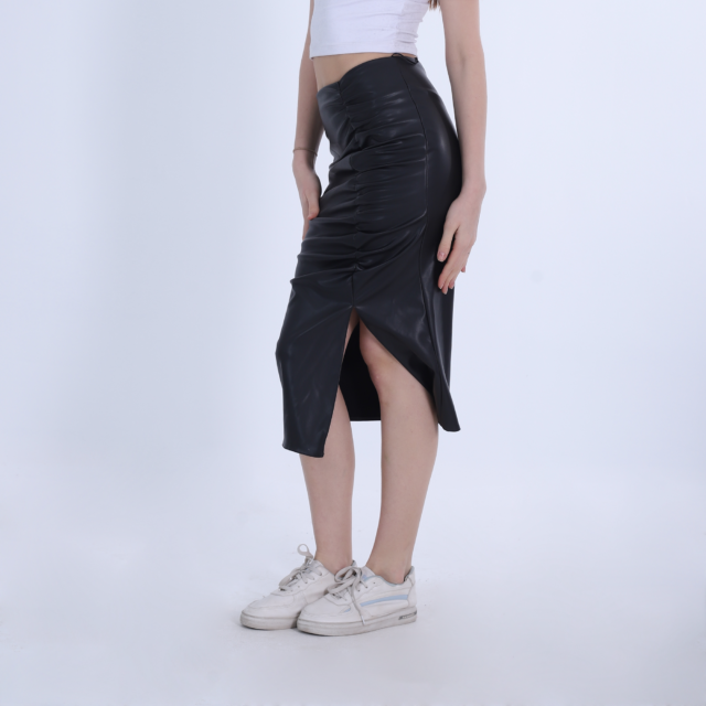 Long Leather Skirt - Image 4