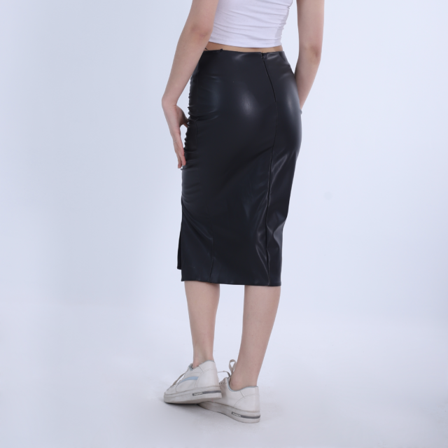 Long Leather Skirt - Image 6