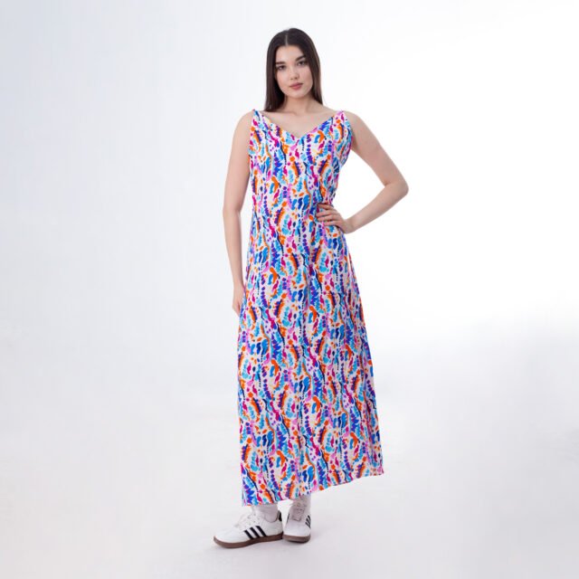Vibrant Tie-Dye Maxi Dress - Image 3