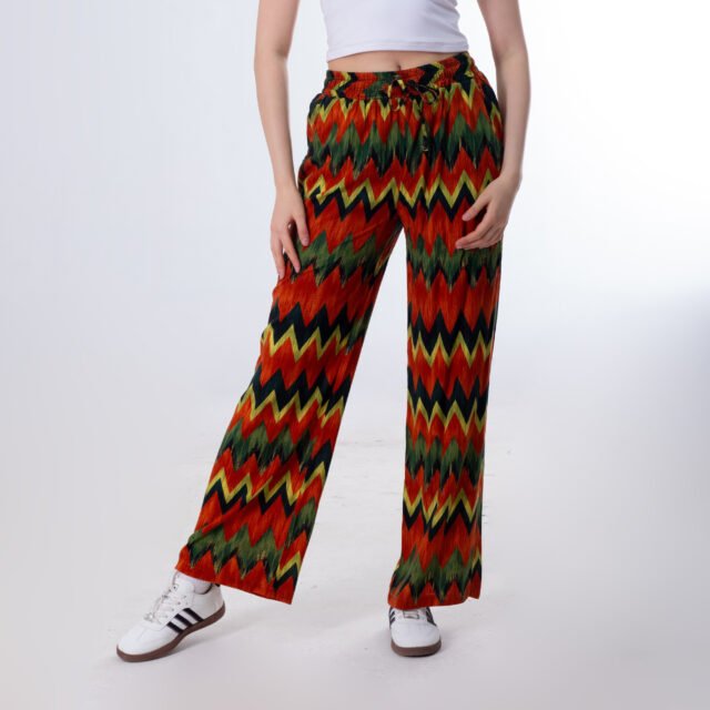 Chevron Print Wide-Leg Pants - Image 4