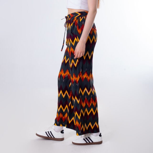 Chevron Print Wide-Leg Pants - Image 8
