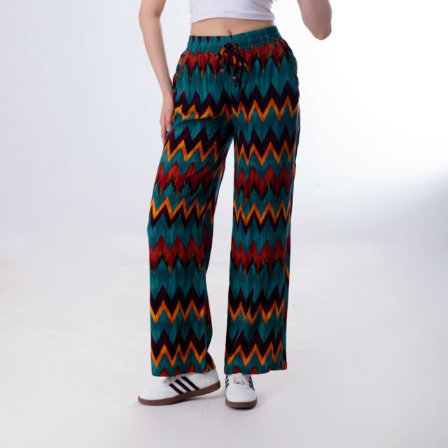 Chevron Print Wide-Leg Pants - Image 6