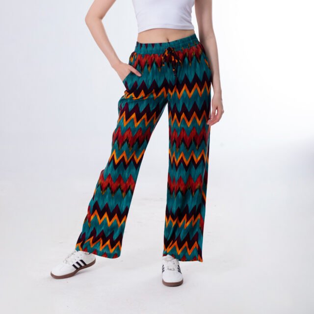 Chevron Print Wide-Leg Pants - Image 3