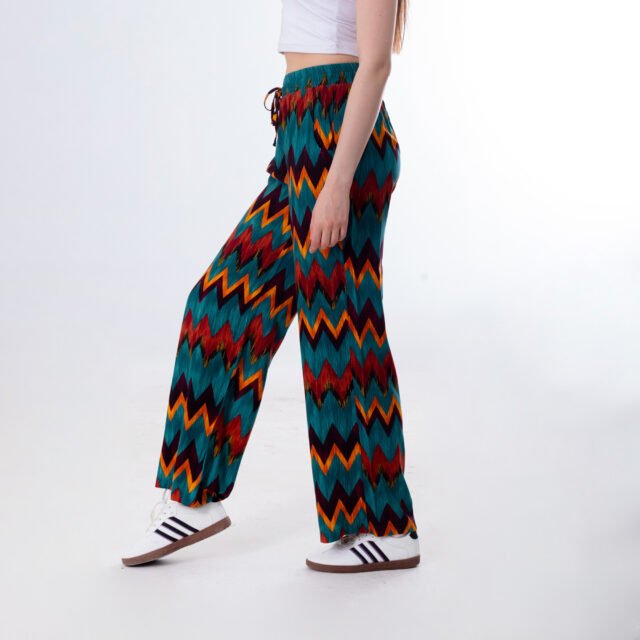 Chevron Print Wide-Leg Pants - Image 9