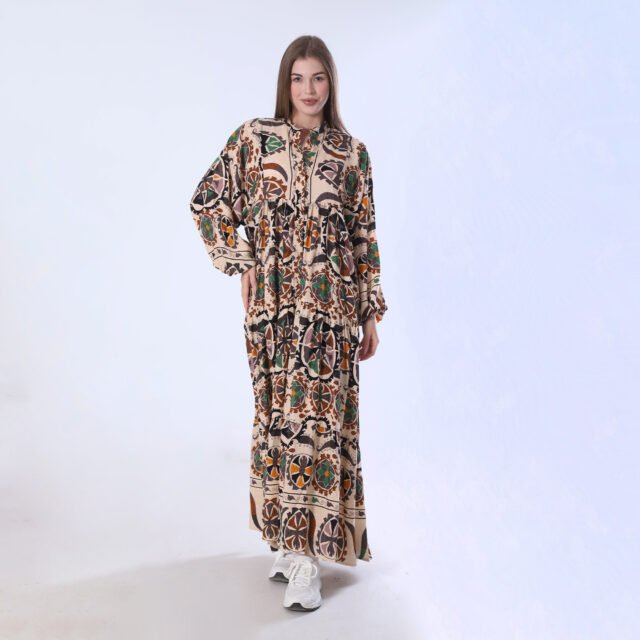 Elegant Bohemian Print Maxi Dress - Image 4