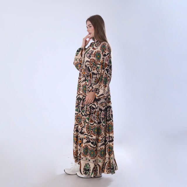 Elegant Bohemian Print Maxi Dress - Image 7