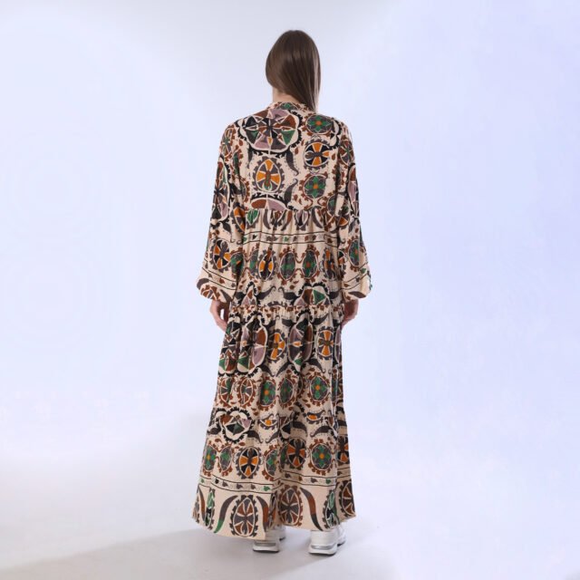 Elegant Bohemian Print Maxi Dress - Image 8