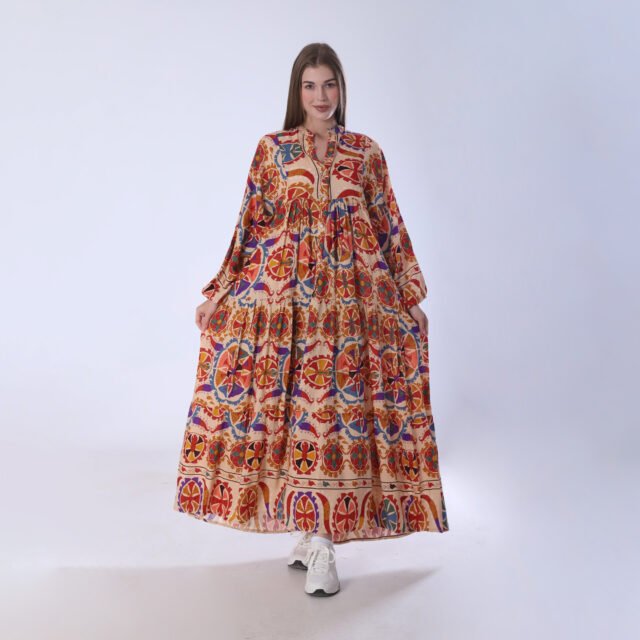 Elegant Bohemian Print Maxi Dress