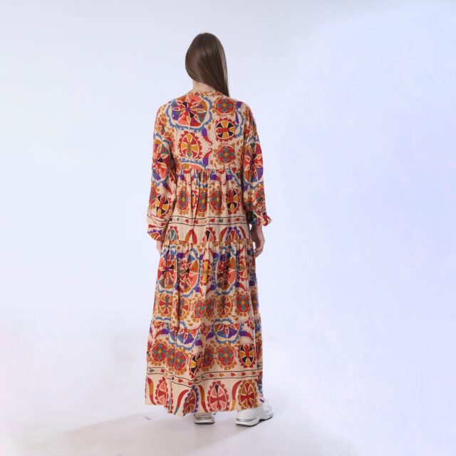 Elegant Bohemian Print Maxi Dress - Image 9
