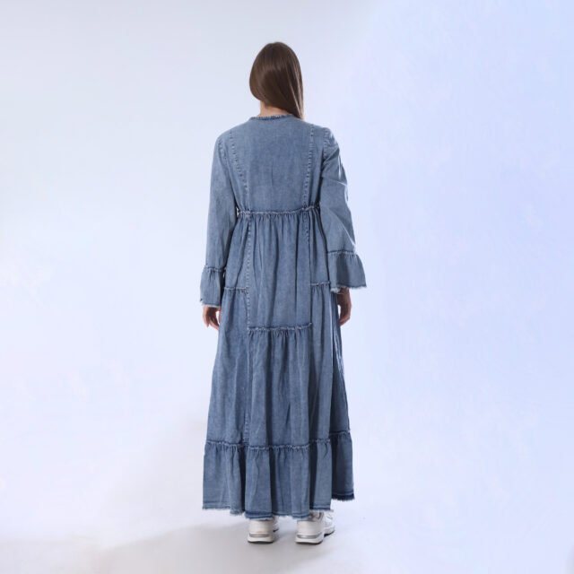 Denim Embroidered Maxi Dress - Image 5
