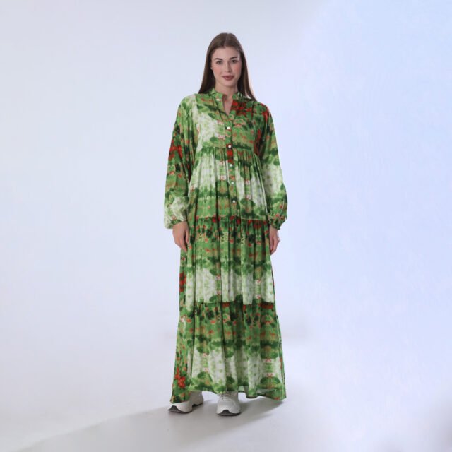 Vibrant Colorblock Floral Print Maxi Dress - Image 4