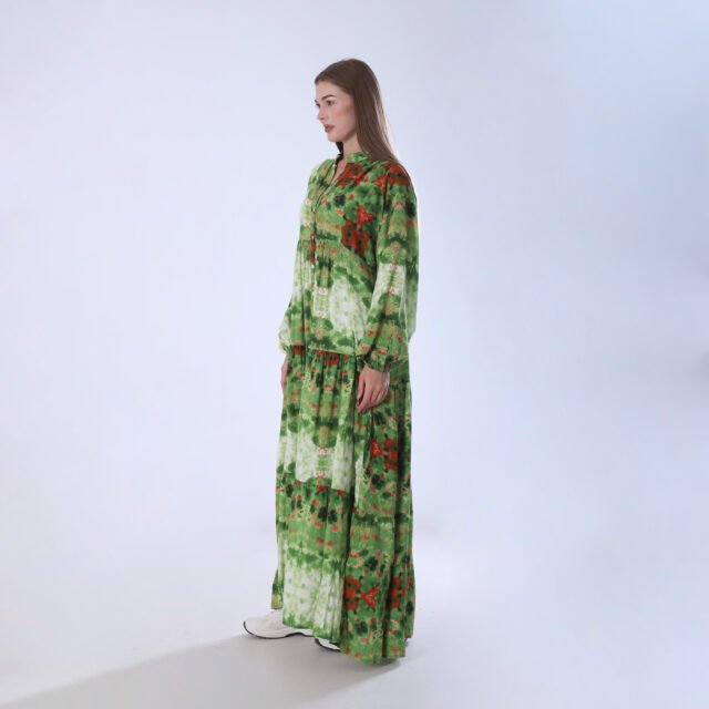 Vibrant Colorblock Floral Print Maxi Dress - Image 5