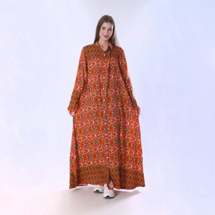 Vibrant Colorblock Floral Print Maxi Dress