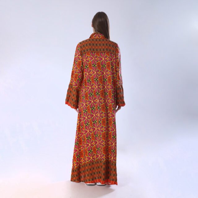 Vibrant Colorblock Floral Print Maxi Dress - Image 7