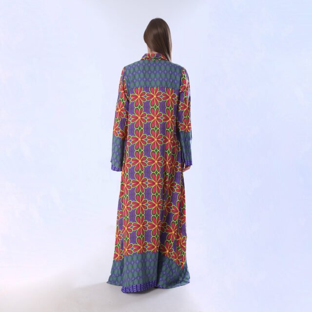 Vibrant Colorblock Floral Print Maxi Dress - Image 8