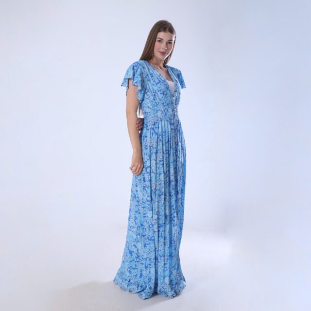 Elegant Floral Print Maxi Dress