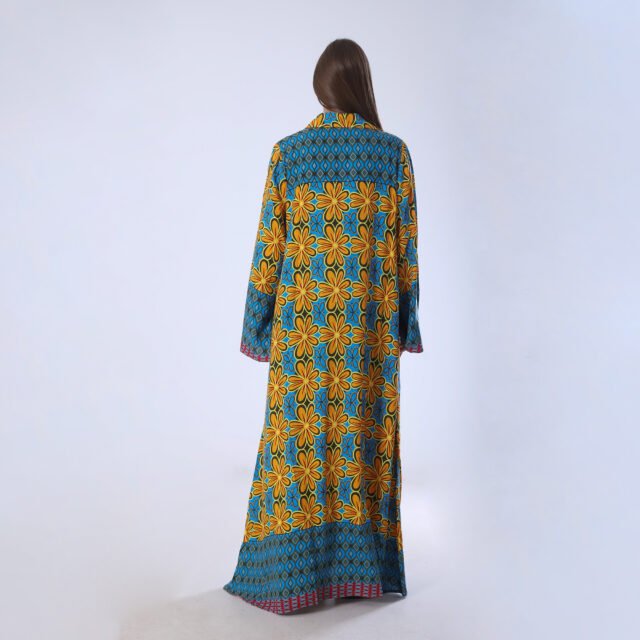 Vibrant Colorblock Floral Print Maxi Dress - Image 9