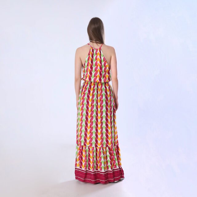 Vibrant Geometric Print Maxi Dress - Image 7