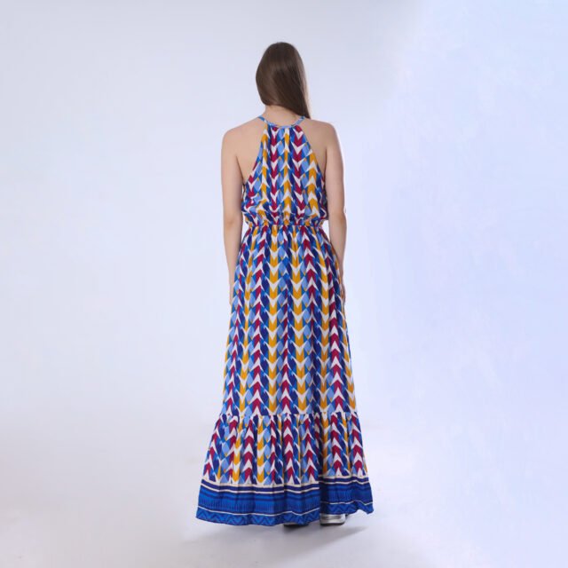 Vibrant Geometric Print Maxi Dress - Image 8