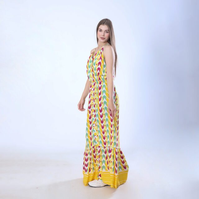 Vibrant Geometric Print Maxi Dress - Image 6