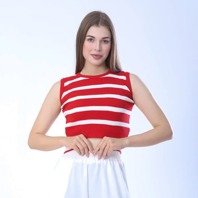 Striped Ribbed Crop Top