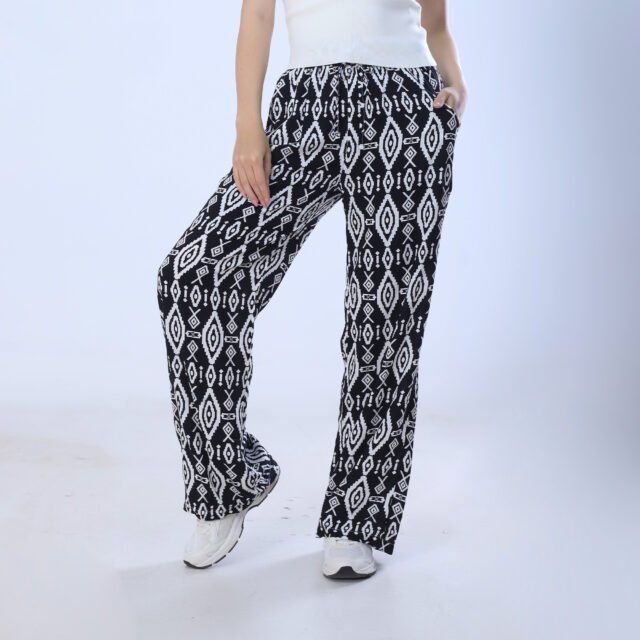 Bold Geometric Print Wide-Leg - Image 3
