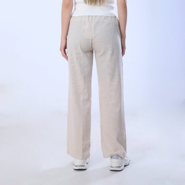 Soft Beige Ribbed Wide-Leg Pants - Image 7