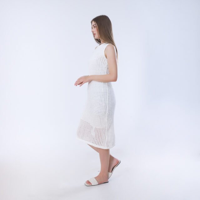 Lime Crochet Knit Midi Dress - Image 8