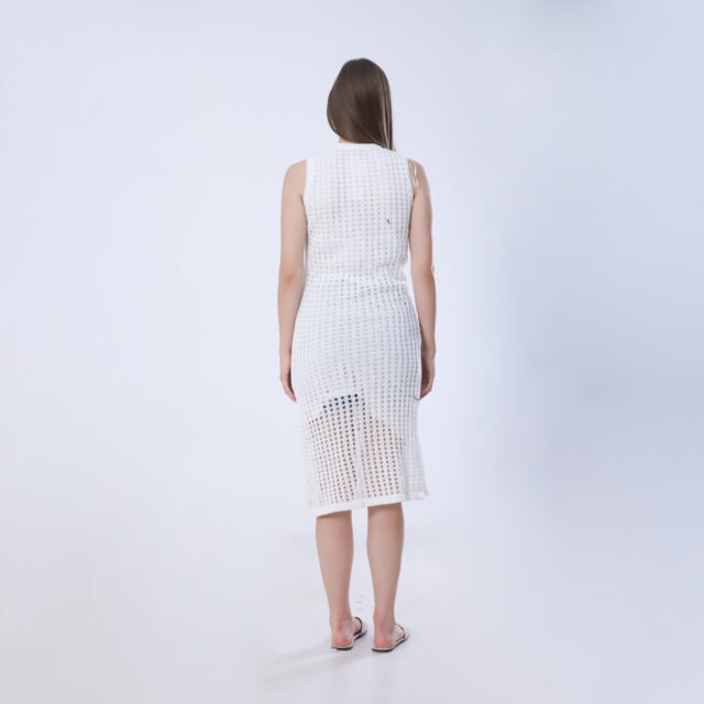 Lime Crochet Knit Midi Dress - Image 11