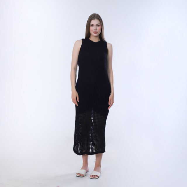 Lime Crochet Knit Midi Dress - Image 6