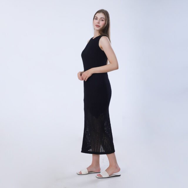 Lime Crochet Knit Midi Dress - Image 9
