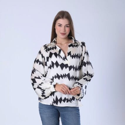 Geometric Print Blouse