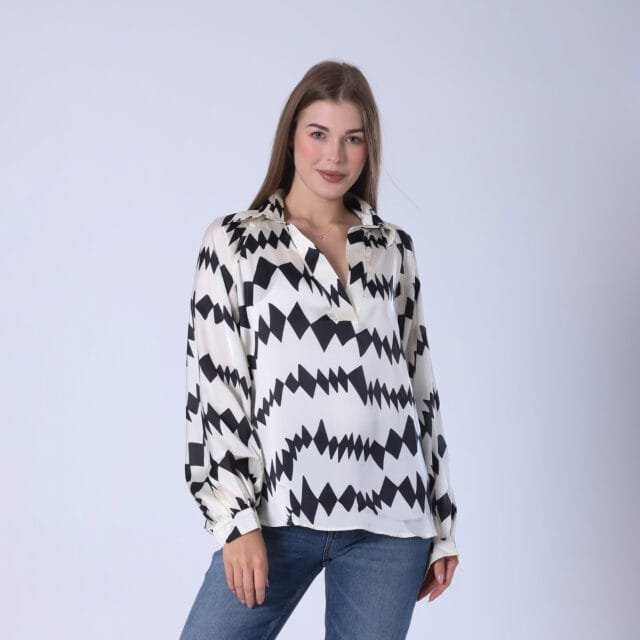 Geometric Print Blouse - Image 4