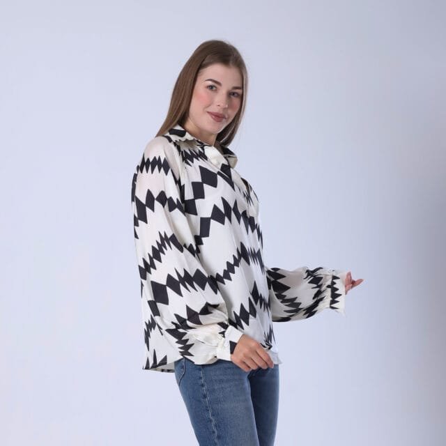 Geometric Print Blouse - Image 7