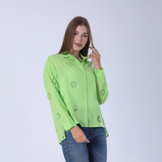 Bright Lime Embroidered Button - Image 5