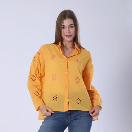 Bright Lime Embroidered Button
